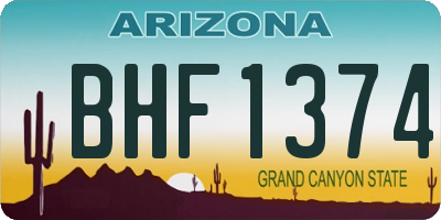 AZ license plate BHF1374
