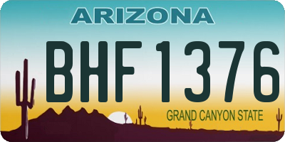 AZ license plate BHF1376