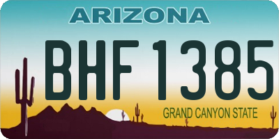 AZ license plate BHF1385