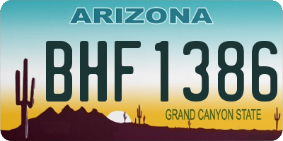AZ license plate BHF1386
