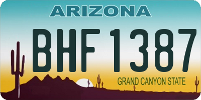 AZ license plate BHF1387
