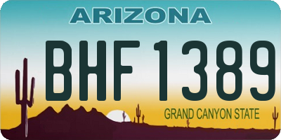 AZ license plate BHF1389