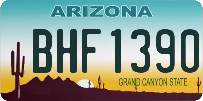 AZ license plate BHF1390