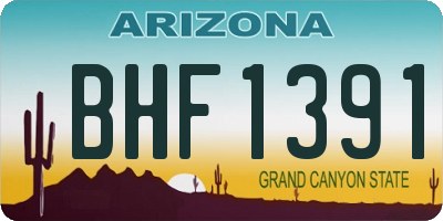AZ license plate BHF1391
