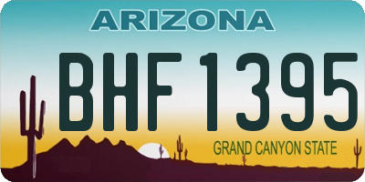 AZ license plate BHF1395