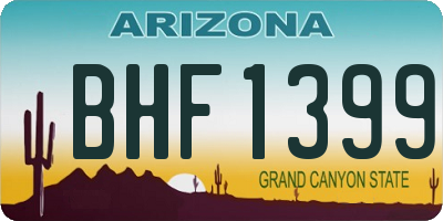 AZ license plate BHF1399
