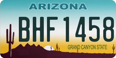 AZ license plate BHF1458