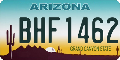 AZ license plate BHF1462