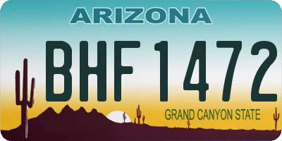 AZ license plate BHF1472