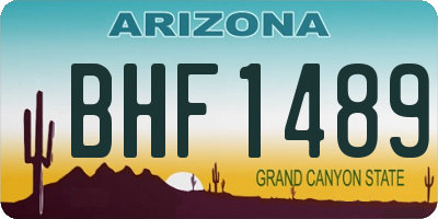 AZ license plate BHF1489