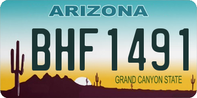 AZ license plate BHF1491