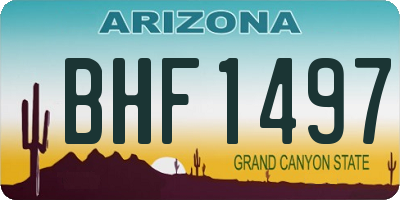 AZ license plate BHF1497