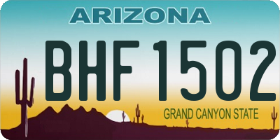 AZ license plate BHF1502