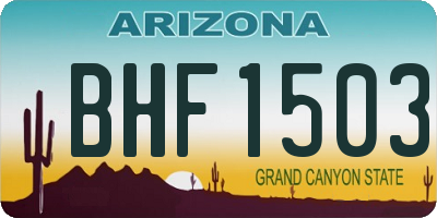 AZ license plate BHF1503