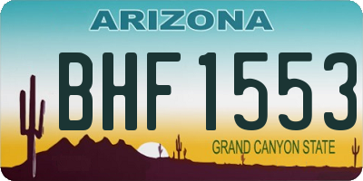 AZ license plate BHF1553