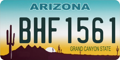 AZ license plate BHF1561