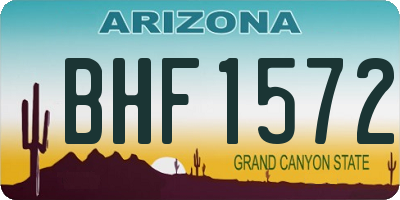 AZ license plate BHF1572