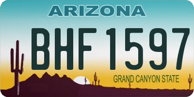 AZ license plate BHF1597