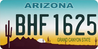 AZ license plate BHF1625