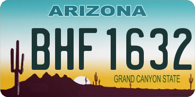 AZ license plate BHF1632