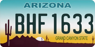 AZ license plate BHF1633