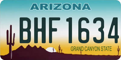AZ license plate BHF1634