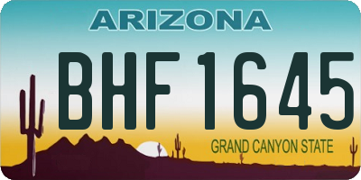 AZ license plate BHF1645