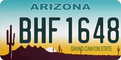 AZ license plate BHF1648