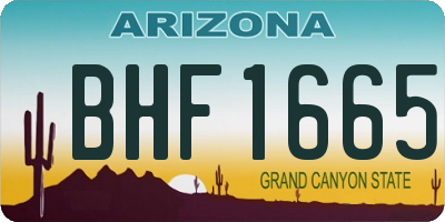 AZ license plate BHF1665