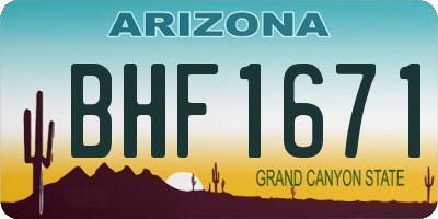 AZ license plate BHF1671