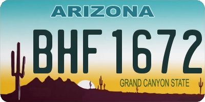 AZ license plate BHF1672
