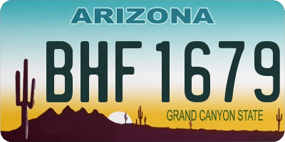 AZ license plate BHF1679