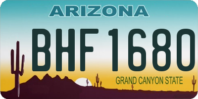 AZ license plate BHF1680