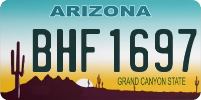 AZ license plate BHF1697