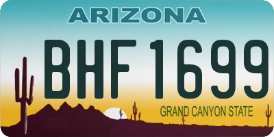 AZ license plate BHF1699