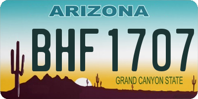 AZ license plate BHF1707