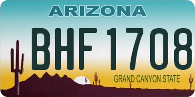 AZ license plate BHF1708