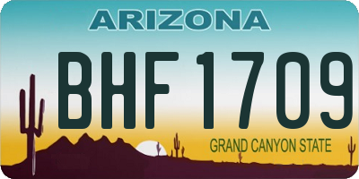 AZ license plate BHF1709