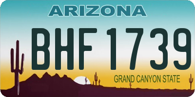 AZ license plate BHF1739