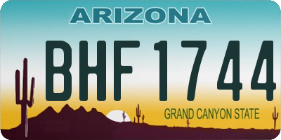 AZ license plate BHF1744