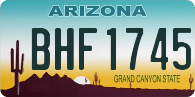 AZ license plate BHF1745