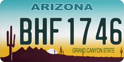 AZ license plate BHF1746