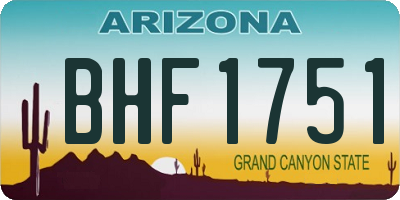 AZ license plate BHF1751