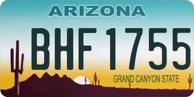AZ license plate BHF1755