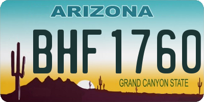 AZ license plate BHF1760