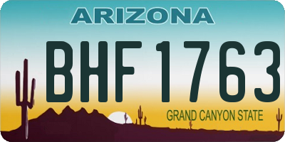 AZ license plate BHF1763