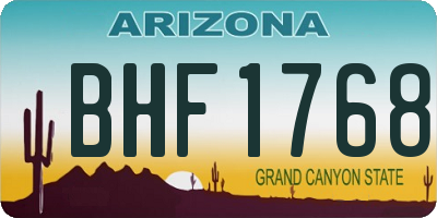 AZ license plate BHF1768