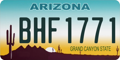 AZ license plate BHF1771