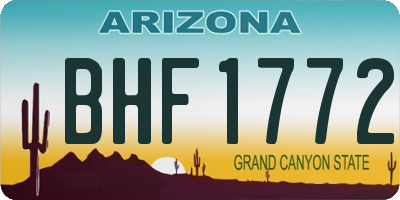 AZ license plate BHF1772