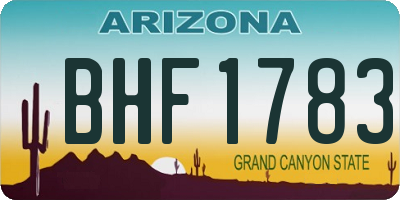 AZ license plate BHF1783